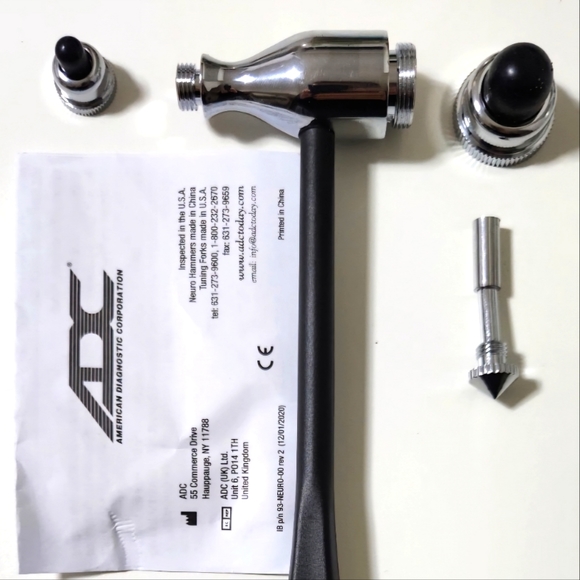 ADC 3694BK Tromner Neurological Reflex Hammer with Built-in Brush - Picture 2 of 5